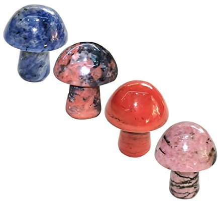 Toyvian 4stücke Pilzfiguren Aus Kristallstein Kleine Pilze Als DIY-Accessoires Und Wohndekoration Glatte Oberfläche Hübsches Miniatur-pilz-Ornament Für Gärten Und Pflanzendekorationen