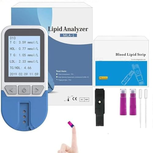 Cholesterinüberwachung Satz Mit 25 Teststreifen,Blutfettanalysator Home Test Cholesterin-Test Blutfett-Test,Zur Messung Von Gesamtcholesterin,LDL-Cholesterin,HDL-Cholesterin,Triglyceriden