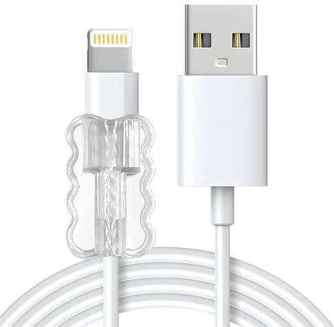 Charger Protector 10pcs Dual Wave Set Compatible with iPhone – Flexible Design Charger Saver and Phone Cable Protector, USB Cable Organizer, Charging Cord Cover, Cable Wire Sleeve Cable Bite Style