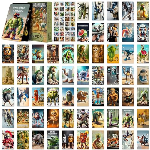 Album Italian Brainrot,Set da 60 Carte da Collezione e 32 Adesivi,Gioco di Carte Collezionabile,Italian Brainrot carte con Personaggi Unici,Regalo Perfetto per Bambini, Ragazzi, Feste e Party (B)