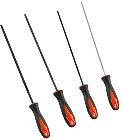 Kettensägen Schärffeilen 4 Runde Feilen Mit Ergonomischem Und Taschen Für 3 2 Mm 0 8 5 5 Schnittketten Wartungswerkzeug Kettensägenfeilen Set Mit Aufbewahrungstasche
