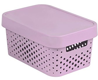 Curver Infinity Punkte förvaringslåda med lock 4,5 l plast 27,8 x 18,6 x 12,4 cm, rosa