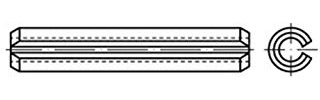 ISO 8752 Spannstifte, geschlitzt, schwere Ausführung Federstahl 8 x 30 galvanisch verzinkt gal Zn S 100 Stk