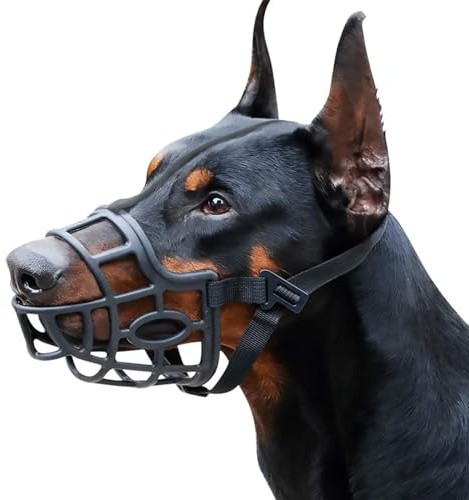 Mayerzon Dog Muzzle, Breathable Basket Muzzles for Small, Medium, Large and X-Large Dogs, Stop Biting, Barking and Chewing (XL - Labrador, Black)