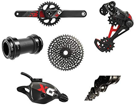 ZIPP SRAM X01 Eagle Dub Groupset, Rot/Schwarz