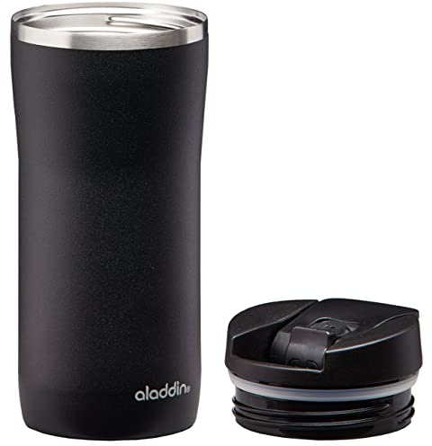 Aladdin Barista Mocca Thermavac Leak-Lock Edelstahl Thermobecher 0.35L Lava Black - Auslaufsicherer Becher - Kaffeebecher To Go Thermo - Hält 3 Stunden Heiß - BPA-Frei - Spülmaschinenfest