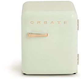 CREATE / RETRO FRIDGE 50 GOLD/Frigorífico verde pastel maneta oro / 85W, minibar, un estante, diseño retro, 50 cm, dos repisas, capacidad de 48L, bajo consumo, 50x44x49,8 cm