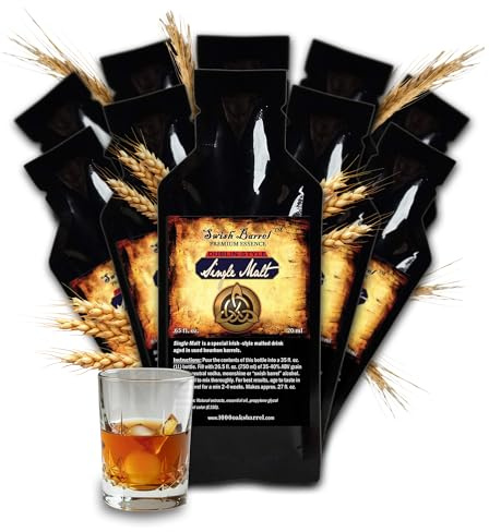 Dublin Style Single Malt Flavoring Essence (10 Pack) Liquor Flavor Refill Packet for Bootleg Kits & Barrel Aging, Swish Barrel Extract for Cocktails, Mixology & Moonshine Distilling, 10 x 20ml (.65oz)