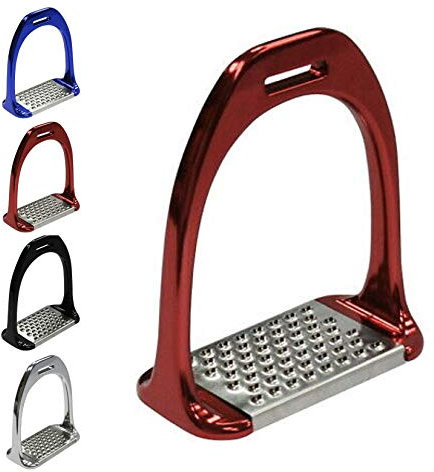Nbrand JA Horse Aluminium Steigbügel Balance rutschfeste Einlagen stabile (rot)