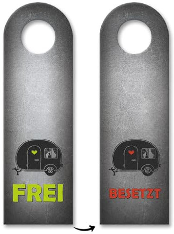 trendaffe - 10x Frei oder Besetzt Camping-Türhänger mit Metal Muster