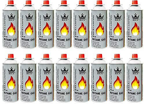 Mianova Gaskartuschen 227g Butan Gas | Bunsenbrenner Campingkocher Kocher Gaskocher Camping Gasheizung Grill Gasbrenner Lötlampe Set 16 Gasflaschen