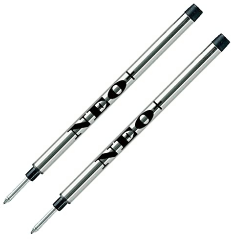 NEO+ Tintenroller-Ersatzminen in schwarzer Tinte, kompatibel mit Dupont-Tintenroller, 11,5 cm lang, 2 Stück