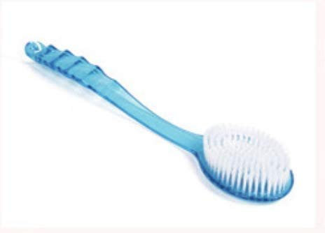 Long Handled Cleaning Brush Body Bath Shower Massager Back Skin Spa Soft Bristles Beauty Scrubber Helper（Blue）