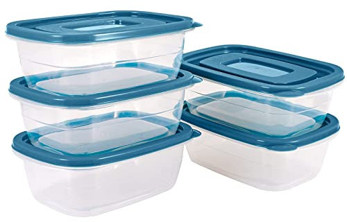 5PCS Small Food Storage Containers,Freezer Microwave safe,Food Container Sets,BPA Free Plastic Meal Prep Containers & Kitchen Set,Lunch Containers,use for School,Work and Travel,0.53 Quarts Per Box
