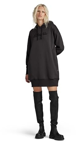 G-STAR Para Mujer Vestido Sudadera Flock Hooded, Negro (dk Black D24669-A971-6484), XS