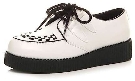 AJVANI Mens Flat Wedge Platform lace up Goth Punk Rockabilly Brothel Creepers Shoes Boots Size.