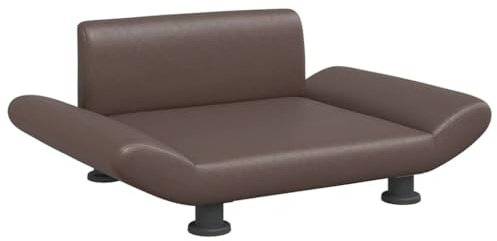vidaXL Hundebett, Hundekissen mit weicher Polsterung, Hundesofa Hundecouch für kleine Hunde Haustiere, Haustierbett Katzenbett, Braun Kunstleder