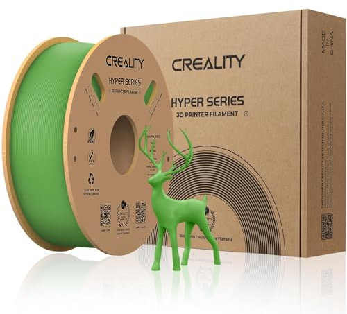 Creality Official Hyper PLA Filament Grün 1KG, 3D Drucker Filament für Hochgeschwindigkeitsdruck, langlebig und widerstandsfähig, glatt, Überhang Leistung Maßgenauigkeit +/-0.03mm, 2.2lbs/Spool