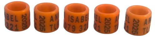 Genérico 25pcs de Anillas Personalizadas para Palomos de 8,5mm de Plastico (8,5, Naranja)