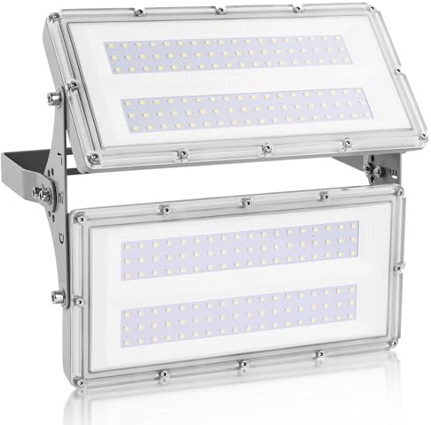 MKKM LED Strahler Flutlichter außen 300W Superhell 10000lm Flutlichtstrahler 6500K IP67 Wasserfest Außenstrahler für Sportplatz… (200, Watt)