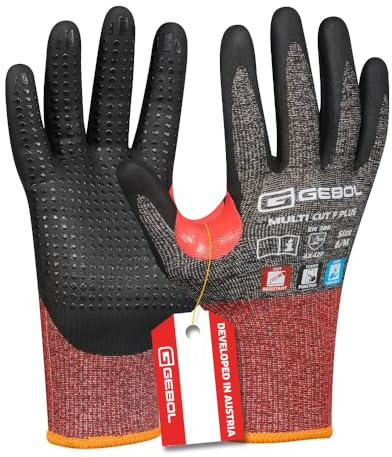 Gebol Multi Cut F Plus Schnittschutzhandschuhe, Gr. 10/XL, Touchscreen | Für Werkstatt, Glas- & Metallhandhabung, zuverlässiger Schutz vor Klingen, feines Tastgefühl, flexibel & fingerfertig