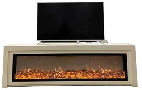 Soporte para TV para chimenea Soporte for TV, exhibición de almacenamiento en blanco Simple, mueble for TV, chimenea, soporte de TV de vidrio, decoración Mueble de TV con chimenea interior ( Color : A