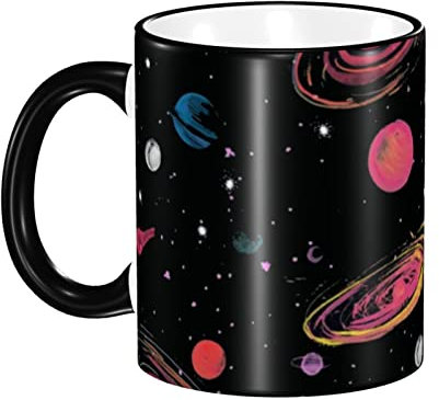 Coffee Cup 330ml, Milky Way Starry Sky Tea Cup Kitchenware Ceramic Cups Couple Coffee Cup Novelty Milk Cup, for Girls, Birthday, Work