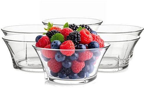 Glasmark KROSNO 1992 Eisbecher Eisschale Dessert 12 cm Durchmesser Glas Robust Spülmaschinenfest Hochglanz Transparent