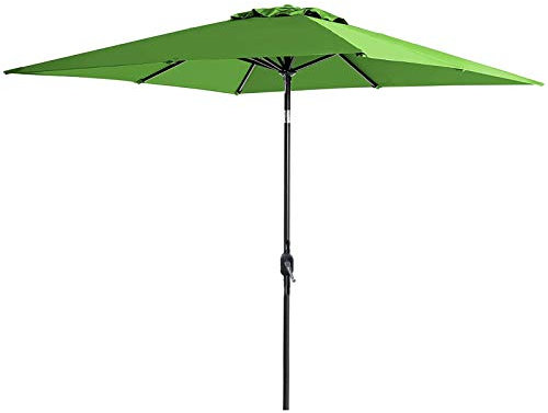 Ombrellone da patio Tavolo da esterno quadrato Ombrellone da patio, Piccolo ombrellone da mercato da spiaggia 2x2m con inclinazione e manovella a pulsante, Tettoia parasole portatile da giardino (Ver
