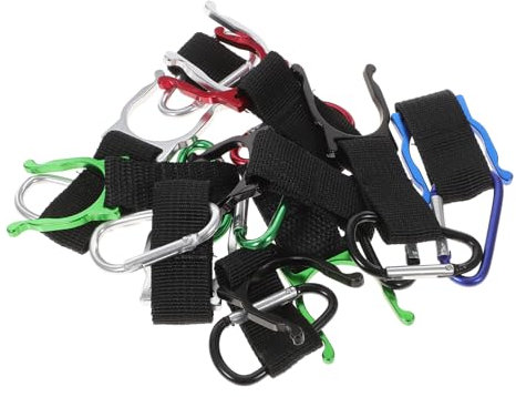 BELLIFFY 10stücke Flaschenhalter Clip Aus Aluminiumlegierung Mit Nylonband Für Wasserflaschen Tragbar Zum Aufhängen Am Fahrrad Traktor Motorrad Tasche Oder Gürtel Einfach Zu Befestigen Und