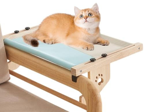 Letto amaca per gatti – davanzale per amaca, per gatti, posatoio per gatti con seduta facile | Telaio in legno e metallo robusto, seduta facile, posatoio per gatti, telaio per sedile della finestra