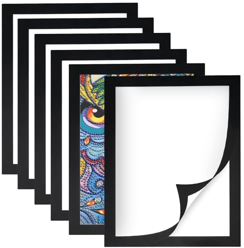 MUNGHOK 6 Stück Diamond Painting Rahmen 30 x 40 cm, Selbstklebend Diamant Malerei Bilderrahmen Schwarz, Innenmaß 25x35cm, Diamond Painting Zubehör Rahmen für Diamant Painting Bilderrahmen
