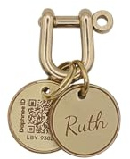 DAPHNEE ID TAG Hundemarken aus Messing mit QR-Code, Haustier-Online-Profil, Scanne den QR erhalte sofort eine Haustierstandort-Benachrichtigung, Echtzeit steuerbar per App ('personalisiert', L - 26mm)