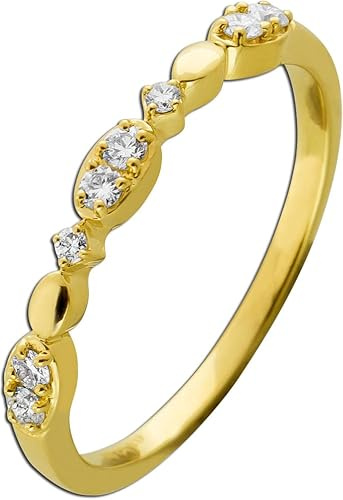 Ch.Abramowicz Memoire Alliance Brillant Ring Gelbgold 585 14K Diamanten 0.17ct. 20