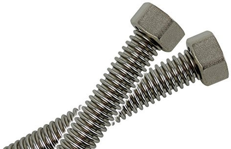 DN32 Edelstahlwellrohr 300cm beidseitig 1.1/2'' ÜM enggewellt & fertig montiert -Solarrohr Solarleitung