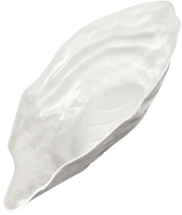 Cabilock Plato De Cerámica Forma De Concha Ensaladera De Fruta Soporte Para Ostras Decorativo (19 Cm)