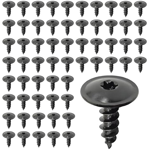 Self Tapping Screws Metal, 60pcs M5 x 16mm Torx Self Drilling Screws Black Self-Tapping Screw for Metal Metalwork Plastic