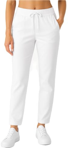 MEDIFASHION 24 Damen Stretchhose – Bequeme Berufshose mit Kordelzug | Ideal für Pflege, Praxis & Klinik (DE/NL/SE/PL, Numerisch, 48, 50, Regular, Regular, weiß)