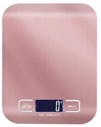 Générique Balance de Cuisine Électronique de Haute Précision 10000g/1g avec Écran LCD Rétroéclairé, 6 Unités et Fonction Tare Acier Inoxydable, Smart Digital, pour Alimentaire Multifonctionnel