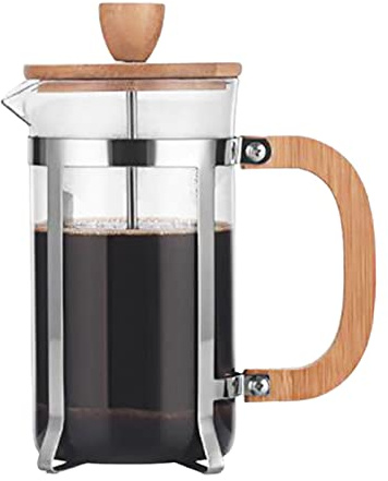 TFixol Cafetera francesa con mango de madera, filtro de alta densidad de 20 onzas, prensa de café de borosilicato de calor, 20 onzas