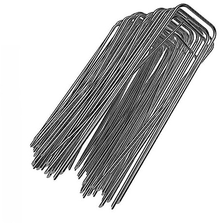 UKCOCO 50pièces Clou U pour Piquet de Jardin Outil de Fixation pour Gazon Clous Tissu Anti-Herbe Extrémité Biseautée Antirouille Conception Trapézoïdale