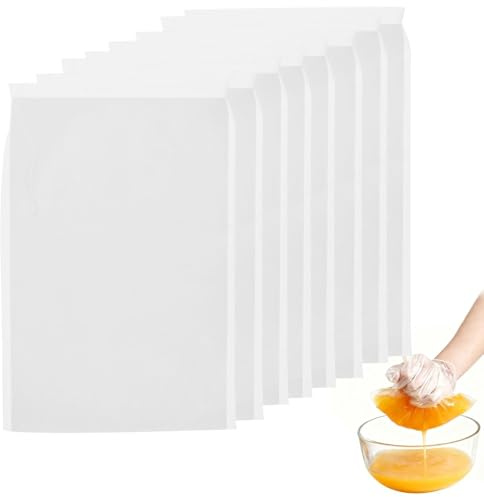 8Pcs Étamine Alimentaire, Sac Filtrant Alimentaire 20×30cm, Sac À Lait Végétal En Nylon Réutilisable Avec Cordon De Serrage,Tissu Passoire Pour Fromage Jus De Fruits Café Jus De Légumes