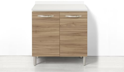 REDÒKASA Base per cucina componibile da 80 cm con 2 ante linea MAKA, realizzata in legno 100% MADE IN ITALY (Noce)