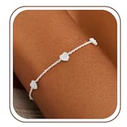 ZHESHY Armband Damen Gold Silber Kleeblatt Herz Kreuz Verstellbar Armbänder | 14K Vergoldet Goldene Armkette Mit Zirkonia,Ketten Armband Blumen Schmetterling,Wasserfest Schmuck, Frauen Mädchen Geschenk