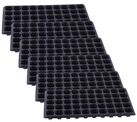 ROMISBABA 6 Pezzi Vassoi per Germinazione Piante in Plastica Celle Nero Vassoi da Semina per Serra e Vivaio Semenzaio per Coltivazione e Avvio Piantine Facili da Trasportare e