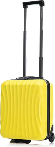 R.Leone Valigia 40x30x20cm Trolley Bagaglio a Mano Wizzair Vueling 2 Ruota in ABS 20374FR (Giallo, 40X30X20cm 2Ruota)