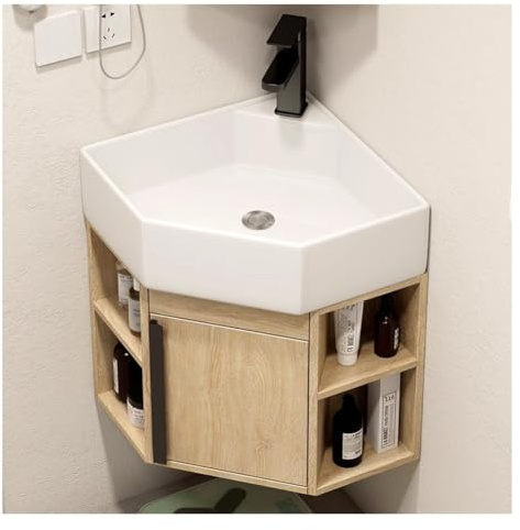 Mobile bagno a parete con lavabo e mobile per spazi compatti