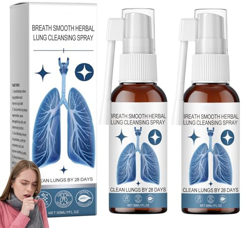 Lungrengöringsspray-set, 2 stycken Lung Cleansing Spray, Herbal lungrengöringsspray för befriade luftvägar, mild kroppsvård för borttagning rengöring och andning, kroppsuppfriskning med säker formel