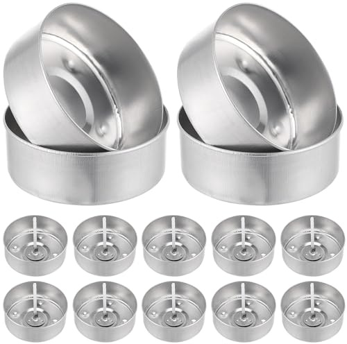 KAILIKETIY Recipiente Velas de Aluminio para Velas de Té, Uso Estable en Hogar y Restaurante con Mechas de Algodón Suministro Suficiente