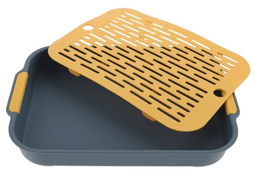 MAGICLULU Toilettentrainingsbox für Kaninchen und Hamster aus Pp mit Großem Aktivitätsbereich und Flachem Boden Rechteckige Hasentoilette für Kleintierkäfige
